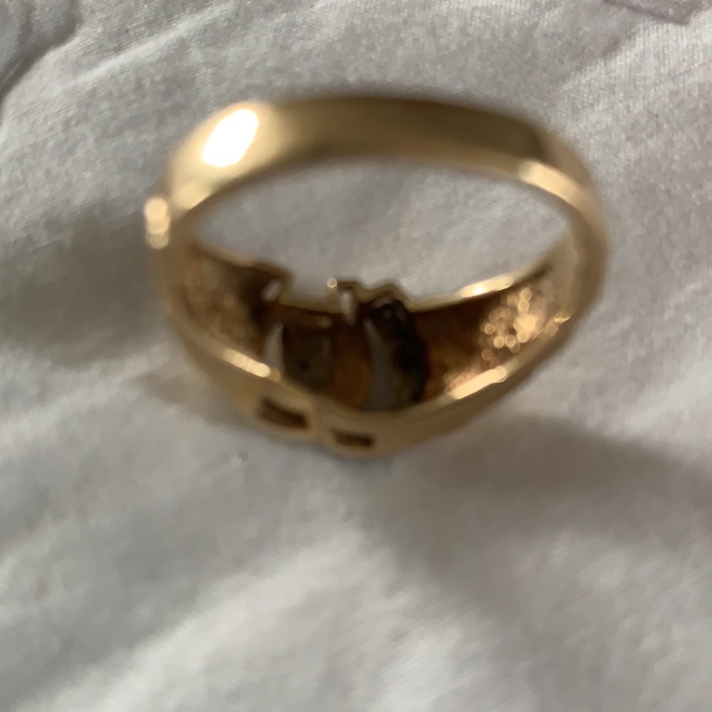 14 K GOLD  DOUBLE HORSESHOE RING - Picture 10 of 17